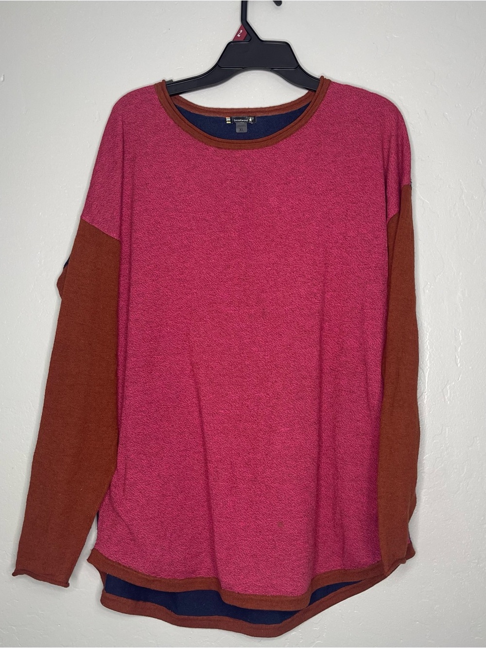 Smartwool Womens Merino Wool Colorblock Long Sleeve Sweater Sz XL